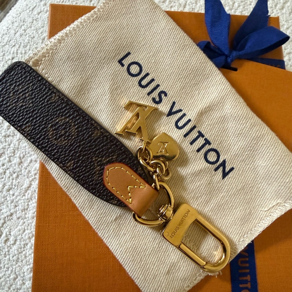 Louis Vuitton Gold and Brown Monogram Charm